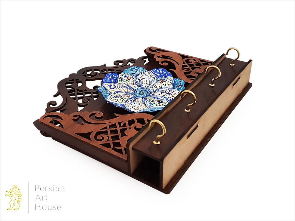 Thumbnail: Wooden And Mina Kari Wall Key Holder