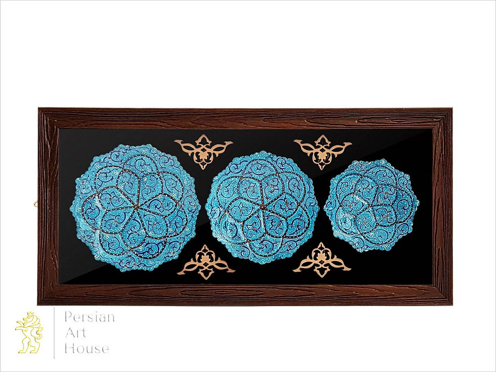 Thumbnail: Mina Kari Triple-Decorative Plate Decorative Frame Of Isfahan