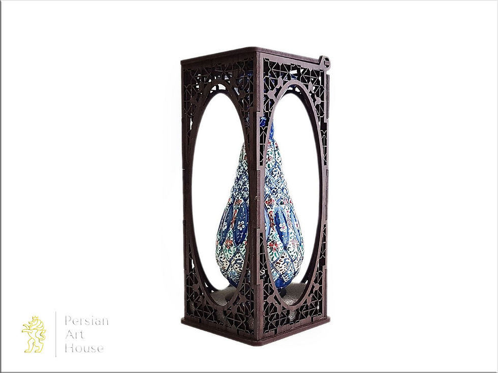 Thumbnail: 16 Cm Height Mina Kari Copper Decorative Vase With A Grid Box