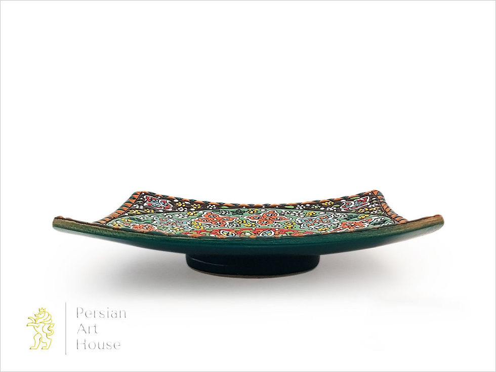 Earthenware Mina Kari Square Decorative Plate