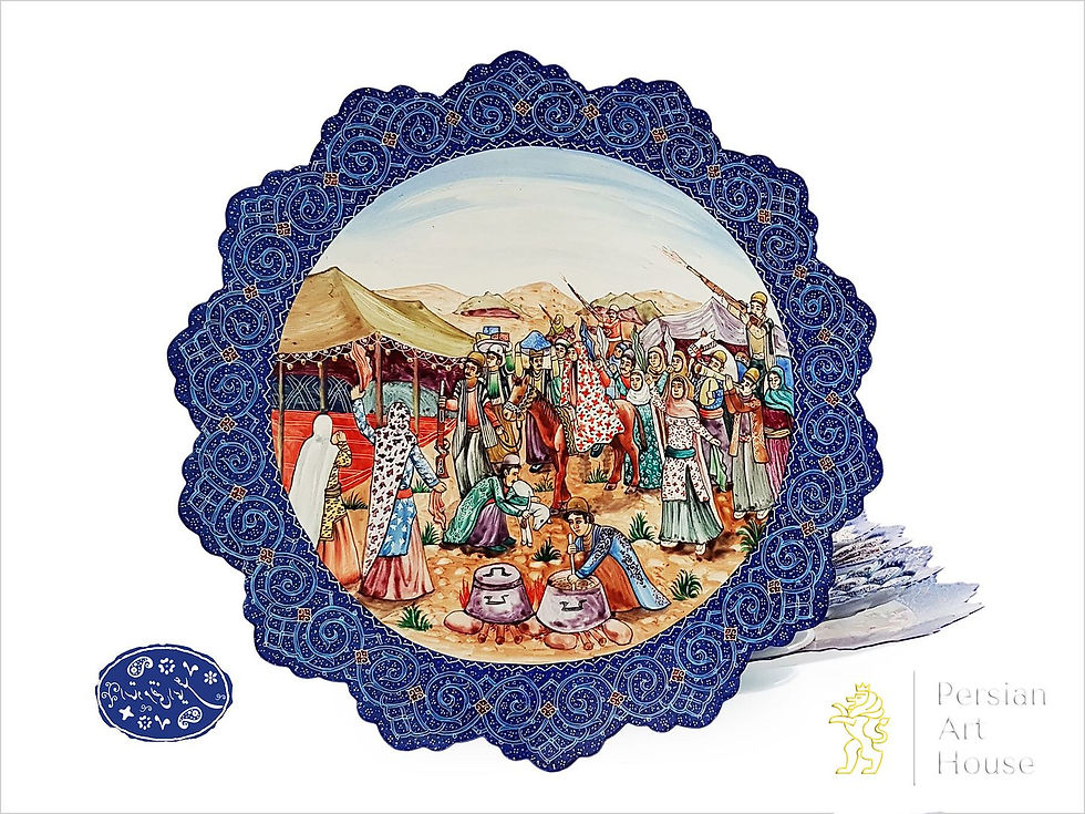Thumbnail: Esmaili Minakari Decorative Plate Miniature Wedding Design