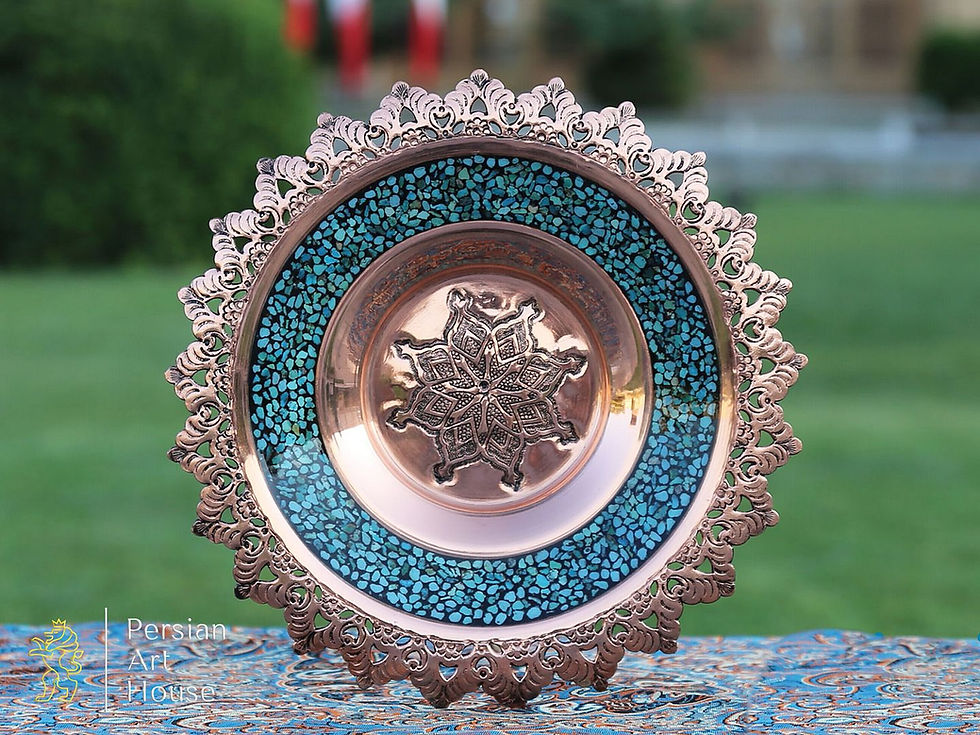 Thumbnail: The Firoozeh Koobi (Turquoise) Decorative Plate Size 25