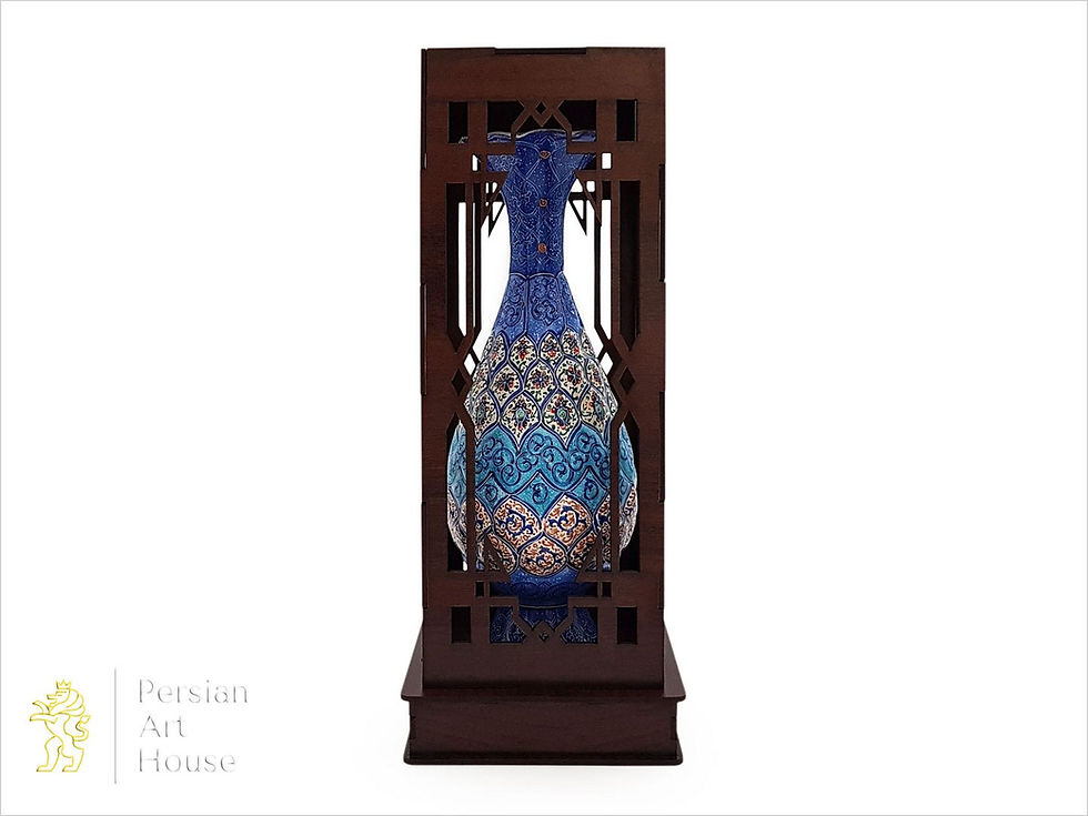 Thumbnail: Wooden Box Of A 25 Cm Height Mina Kari Decorative Vase