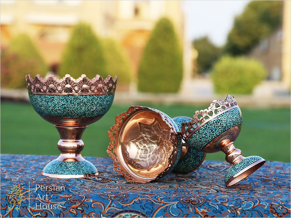 Thumbnail: Small And Decorative Firoozeh (Turquoise) Nuts Dish