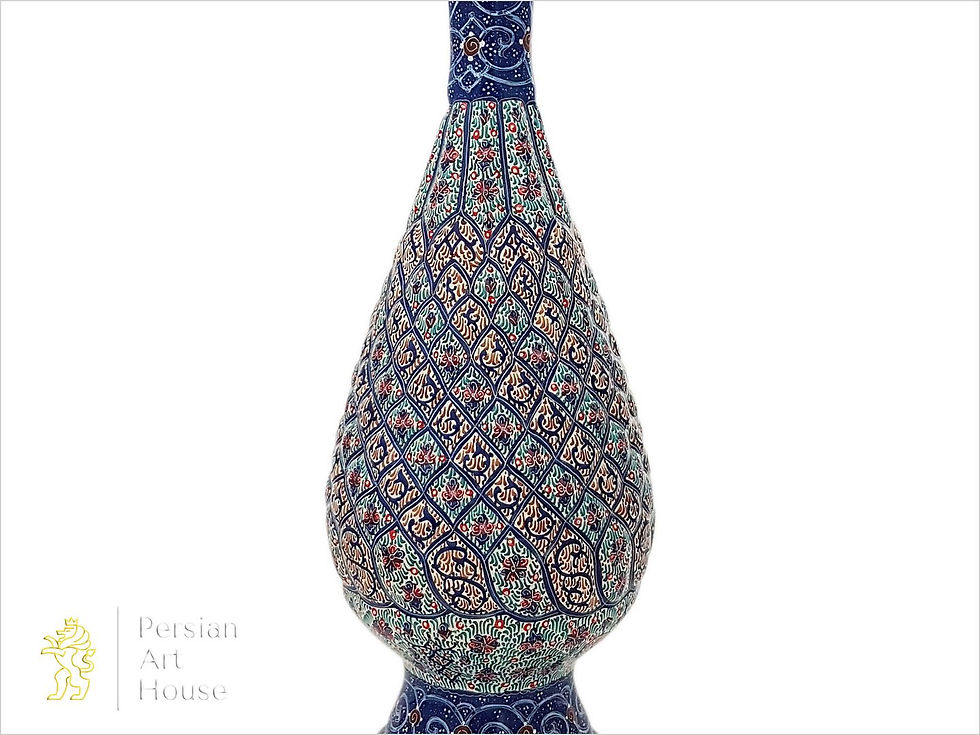 Thumbnail: 25 Cm Height Mina Kari Copper Decorative Vase By Shahin Shirazi