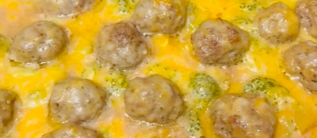 Cheesy Meatball Potato casserole