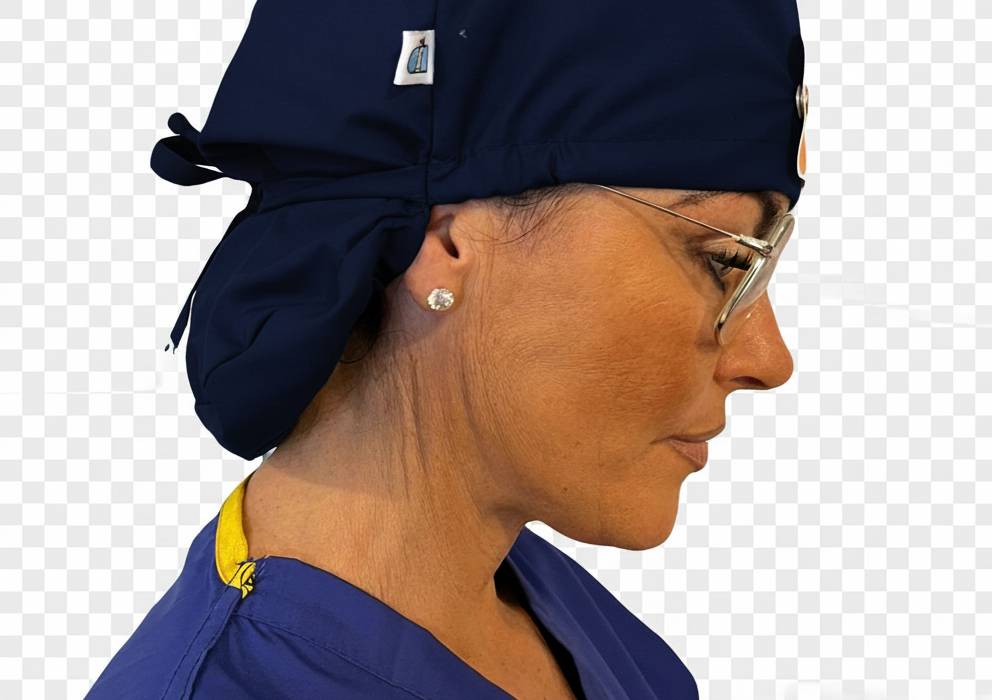 A Nurse wearing Eco Ninjas name and role badge hat, Hammock style