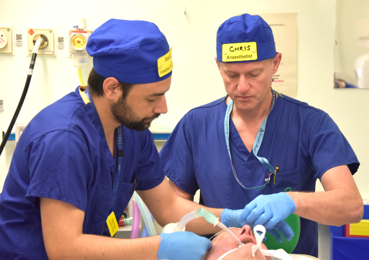 Surgeons wearing Eco Ninjas badge hats