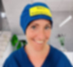 radiographer wearing eco ninjas reusable name and role badge hat