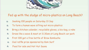 100 People. 1 Beach. Zero Micro-Plastics. Be there!