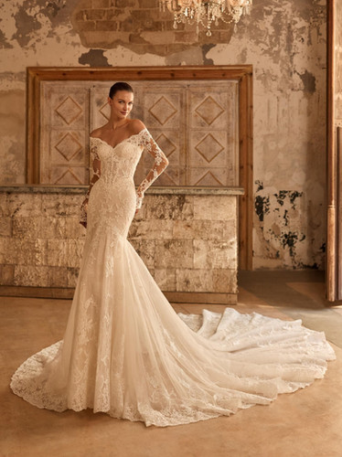 beautiful chiffon wedding dresses KissProm A-Line Floor Long Sleeve Dress with Sequins and Train, Diamond White / 0 The semi Dress Blues Uniform Measurements Options:Mother + Girl pink satin mini dress