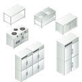 中型の厨房機器のイラスト