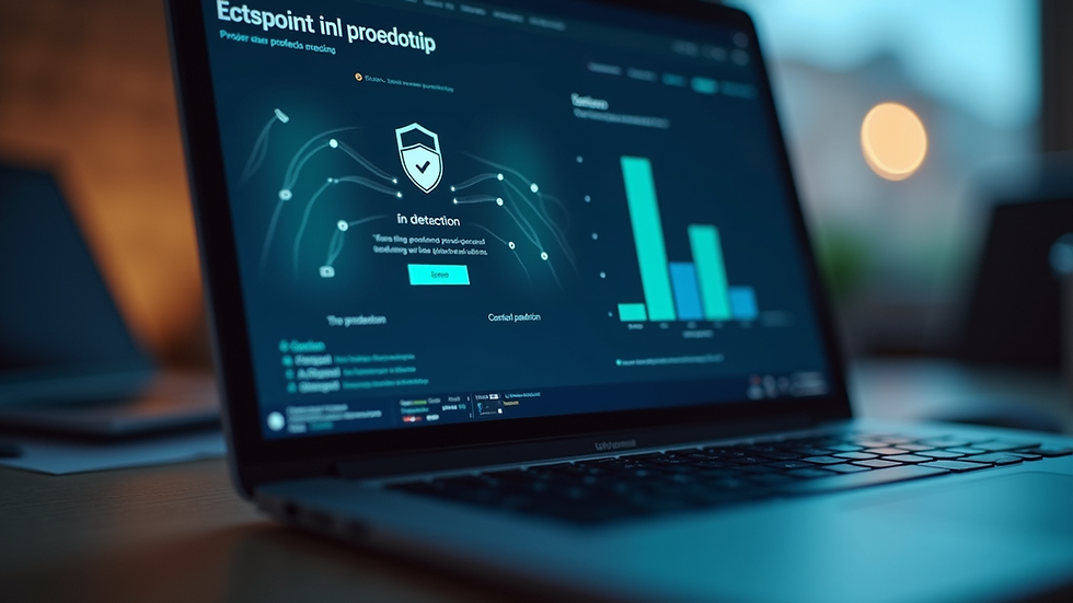 Close-up view of a laptop screen showing endpoint protection software