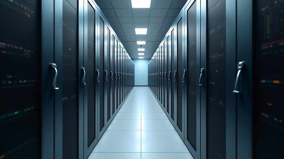 Eye-level view of a data center building in Northern Virginia