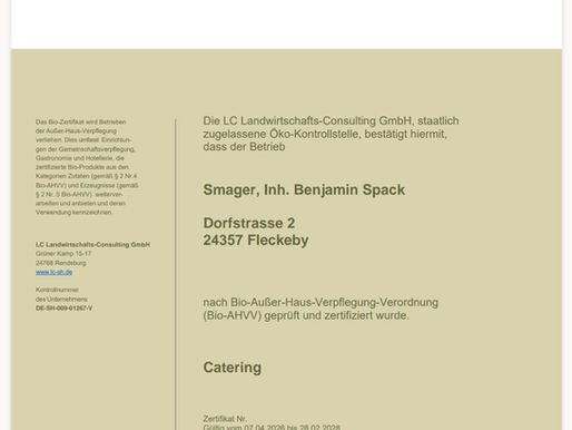 Wir sind offiziell bio-zertifiziert — Bio ist für uns keine Pflicht, sondern Verantwortung