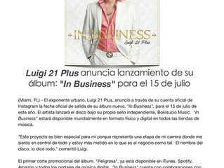 Luigi 21 Plus anuncia lanzamiento de su album "In Business" para el 15 de julio