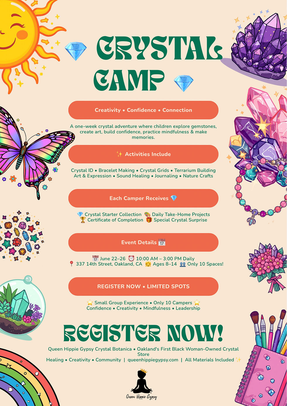 Crystal Camp / Maker Magic at Queen Hippie Gypsy ✨