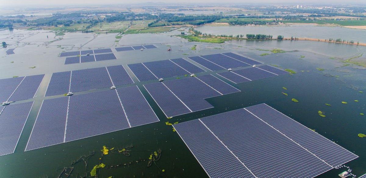 Floating solar on water