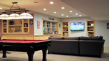 Finished basement remodeling contractor featuring a custom built-in woodwork and pool table in Hornell, NY.hornell-ny.jpeg
