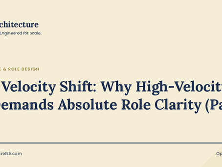 The Velocity Shift: Why High-Velocity AI Demands Absolute Role Clarity (Part 2)