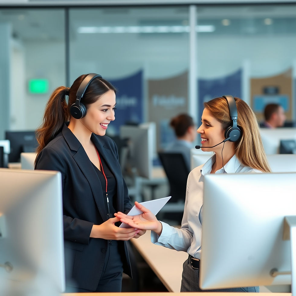 Customer service agents collaborating