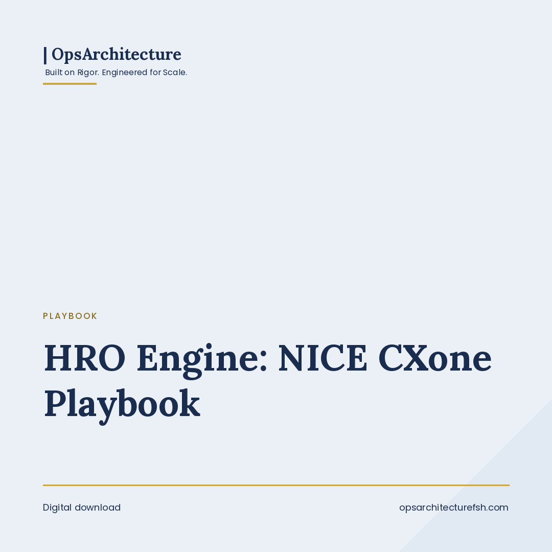 HRO Engine NICE CXone Playbook