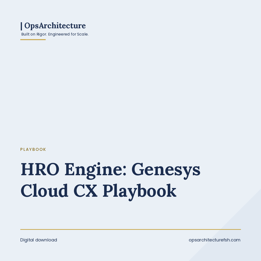 HRO Engine Genesys Playbook
