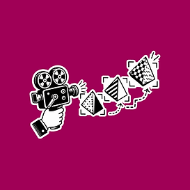 Whimsical black-and-white illustration for a Stop Motion eLearning tool that builds frame-by-frame visual sequences.