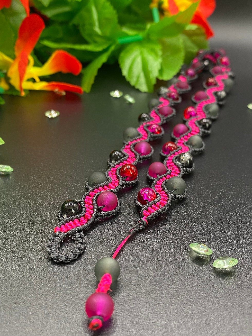 Thumbnail: Handmade macrame summer wrap bracelet