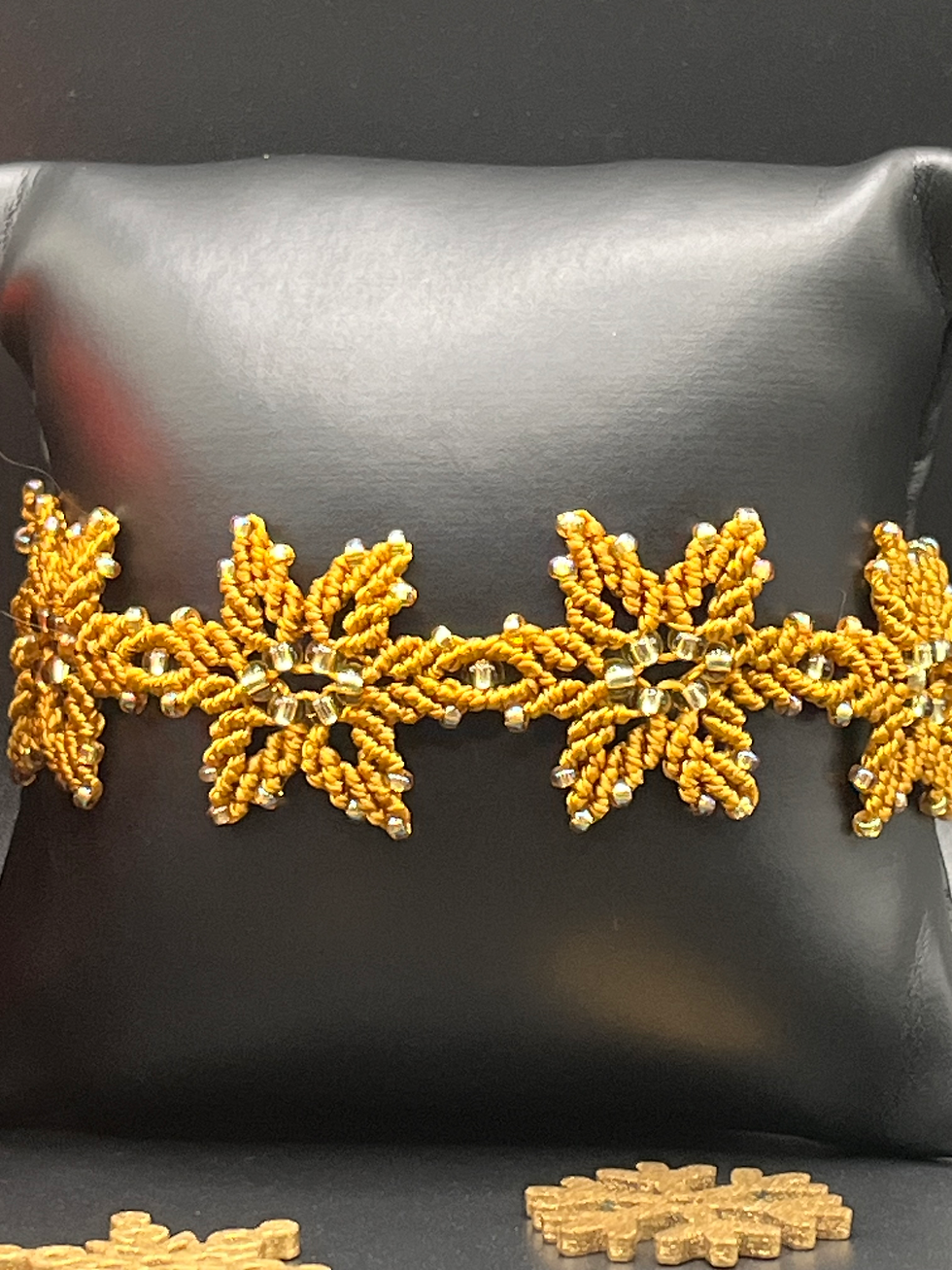Thumbnail: Handmade macrame golden star set 