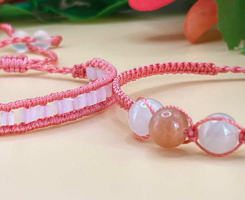 Thumbnail: Handmade macrame summer duo bracelet set