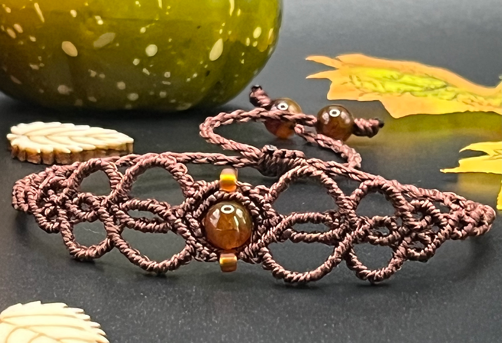 Thumbnail: Handmade macrame autumn elvish bracelet
