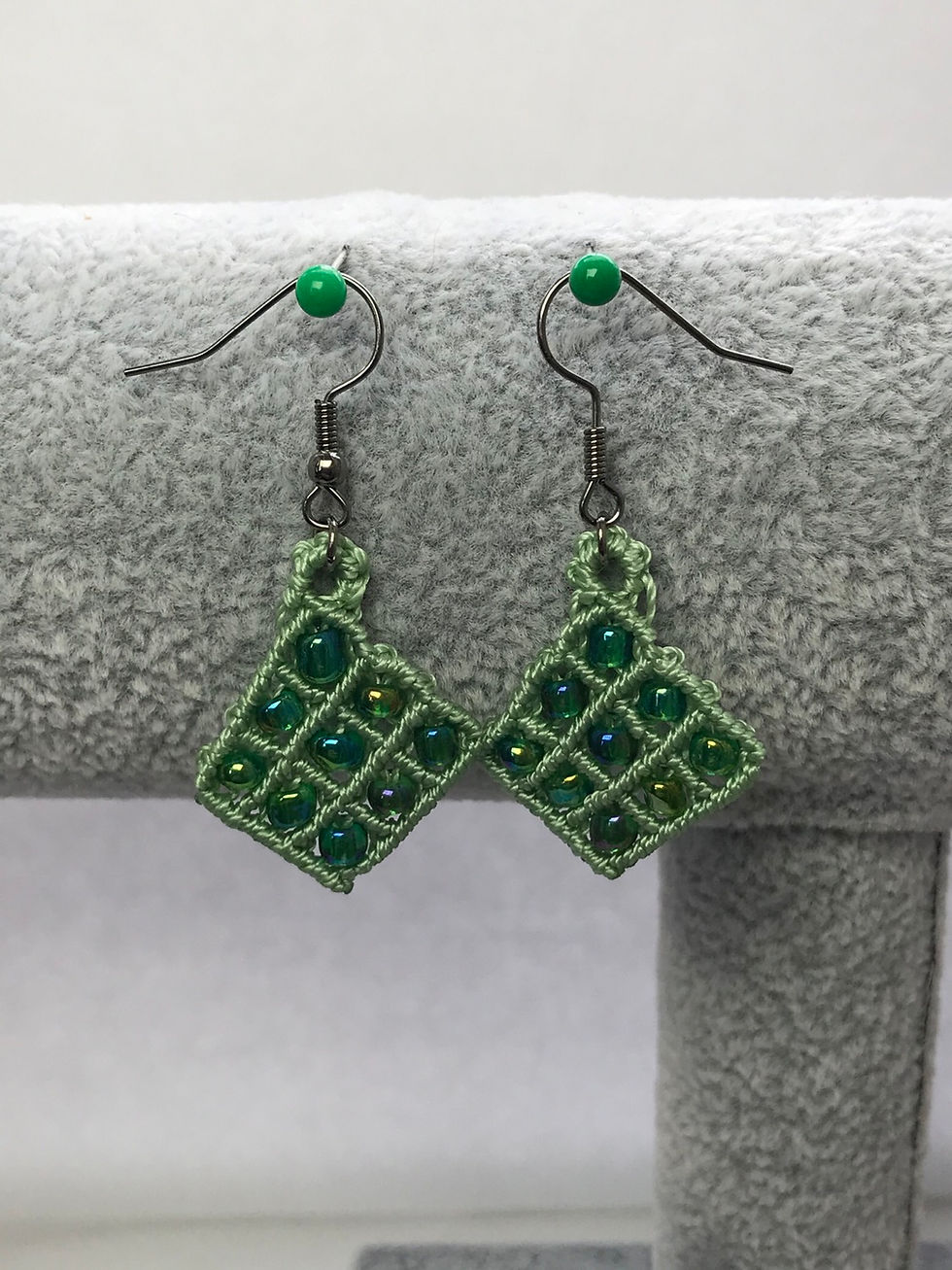 Thumbnail: Handmade macrame funky beaded summer bracelet & earring set