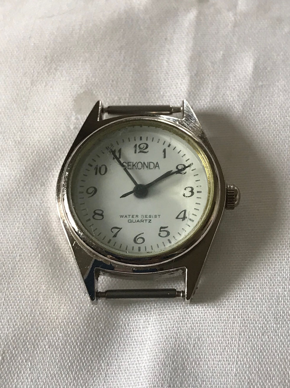 Thumbnail: Upcycled watch with handmade macrame watch strap (with free matching earrings)