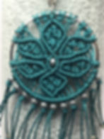 unique handmade macrame jewellery necklace boho festival teal