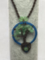 unique handmade macrame jewellery necklace tree of life amethyst purple aventurine green gemstone