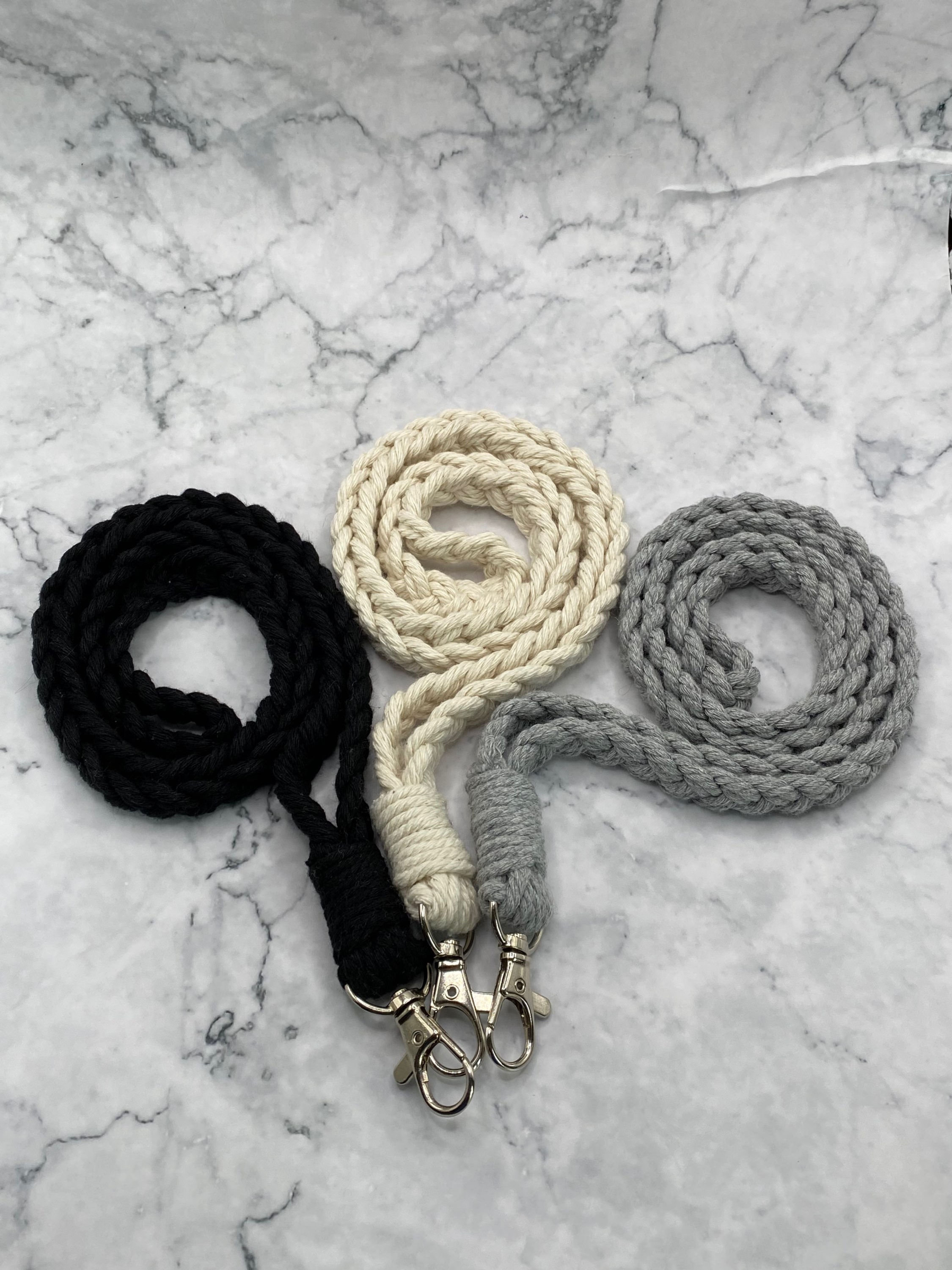 Handmade macrame chunky braided lanyard