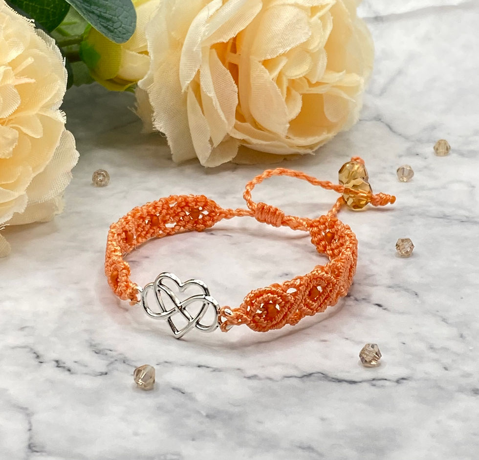 Thumbnail: Handmade macrame infinity heart bracelets 