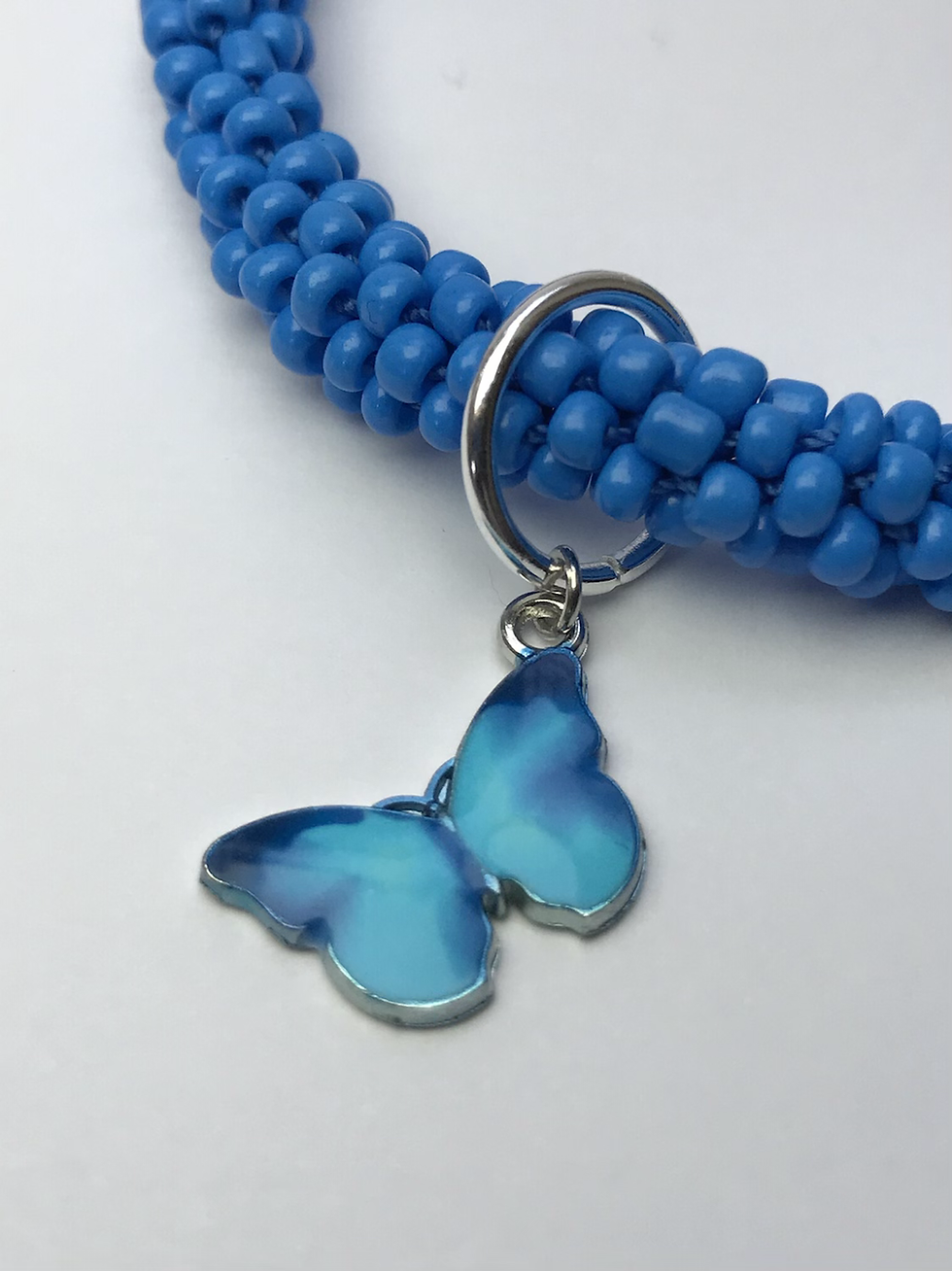 Thumbnail: handmade beaded kumihimo bracelet summer yellow pineapple blue butterfly pink flamingo white ice cream
