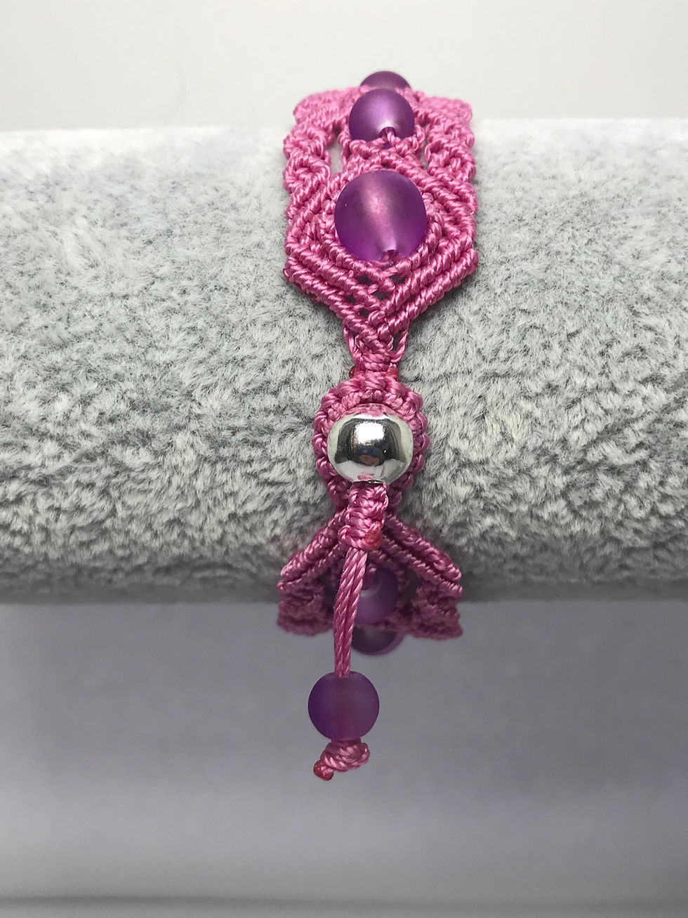 Thumbnail: Handmade macrame double helix edged bracelet