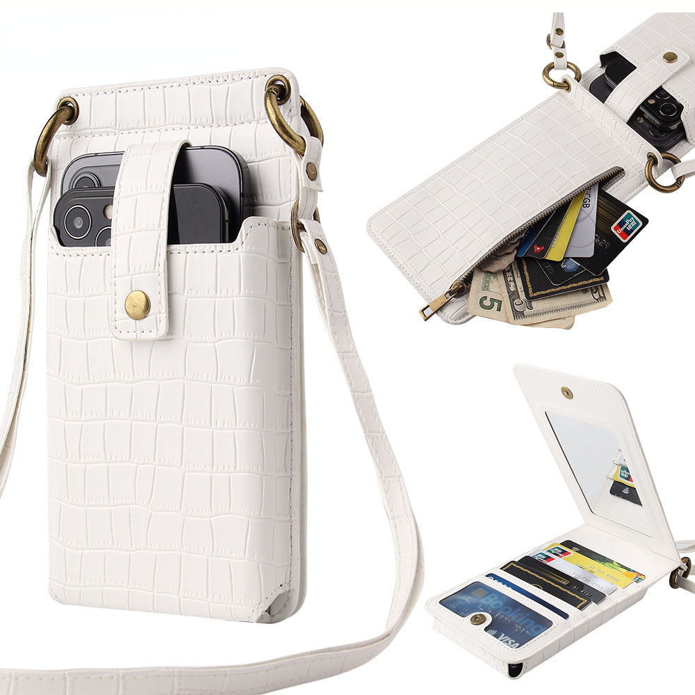 Crocodile-Pattern Crossbody Bag for Mobile Phone