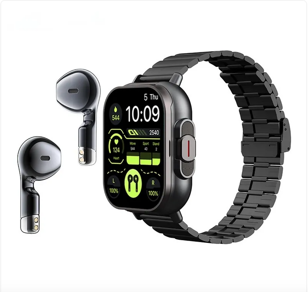 Thumbnail: 2-in-1 Smartwatch with TWS Bluetooth Earbuds & Heart Rate Monitor