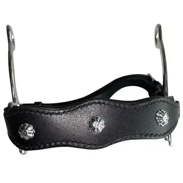 Horse Hackamore Silver Stud Stainless Steel w/ Leather Cover