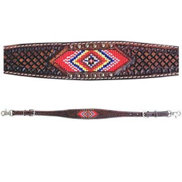 Beaded Diamond- Red Aztec With Strap