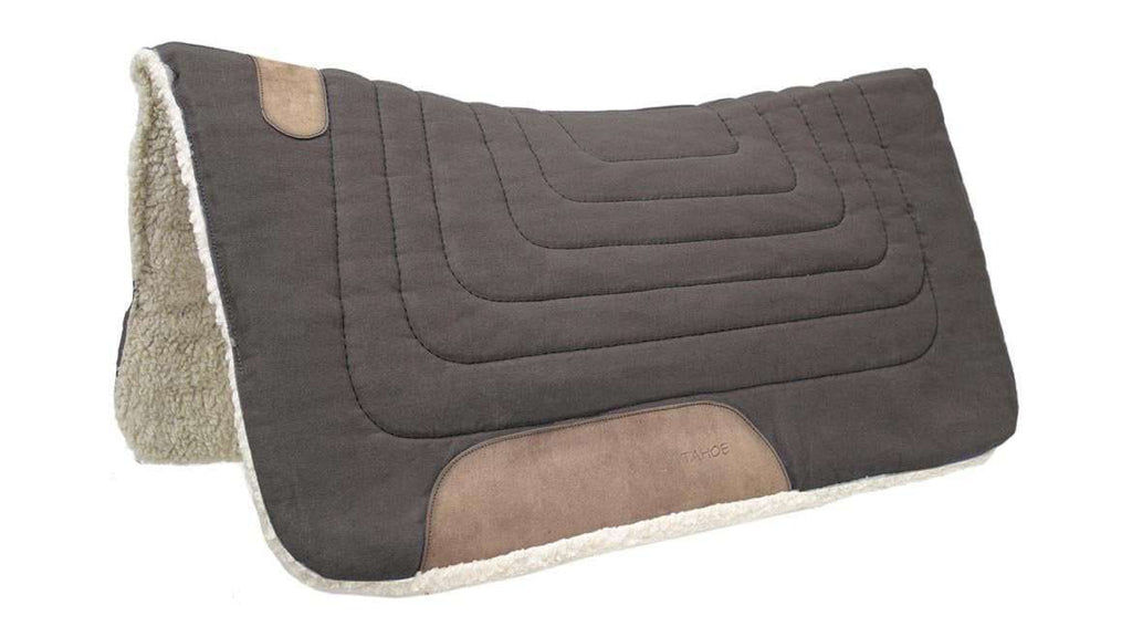 Tahoe Tack Western Canvas Contoured Wool Felt Extra Comfort Saddle Pad - Brown