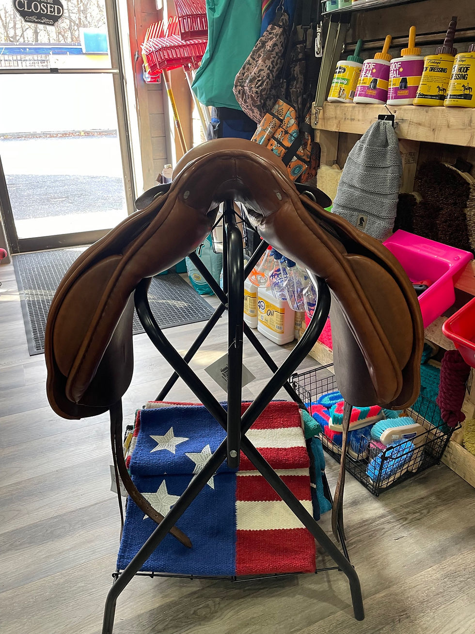 Thumbnail: 18” Barnsby Dressage Saddle with Girth 