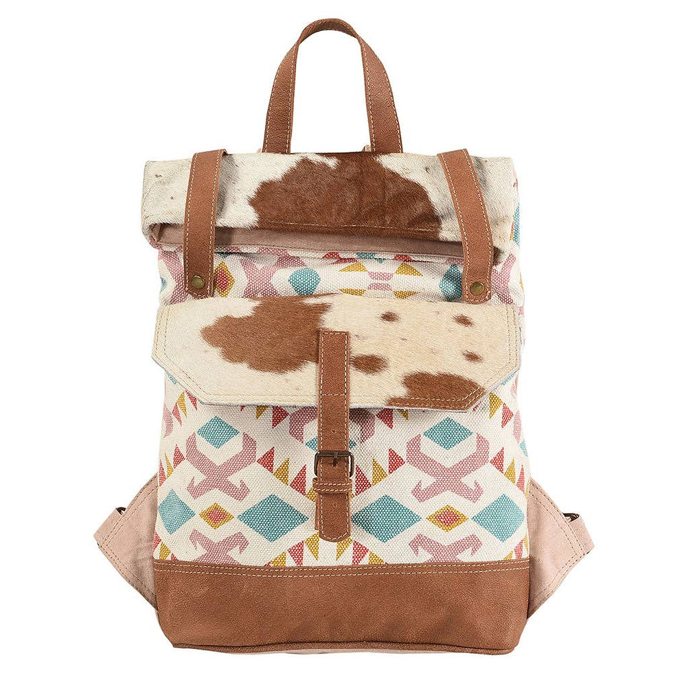 Thumbnail: Real Cowhide Leather and Upcycled Canvas