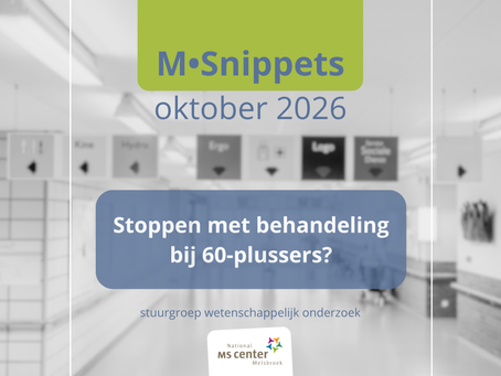 Onderzoek naar het effect van het stopzetten van ziekte-modificerende therapieën (DMT's) bij 60-plussers met multiple sclerose, met aandacht voor opflakkeringen en MRI-uitkomsten.