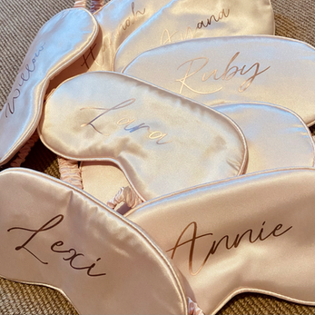 Personalised luxury satin eye masks