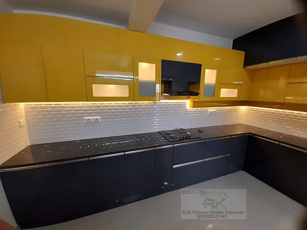 modular kitchen yellow